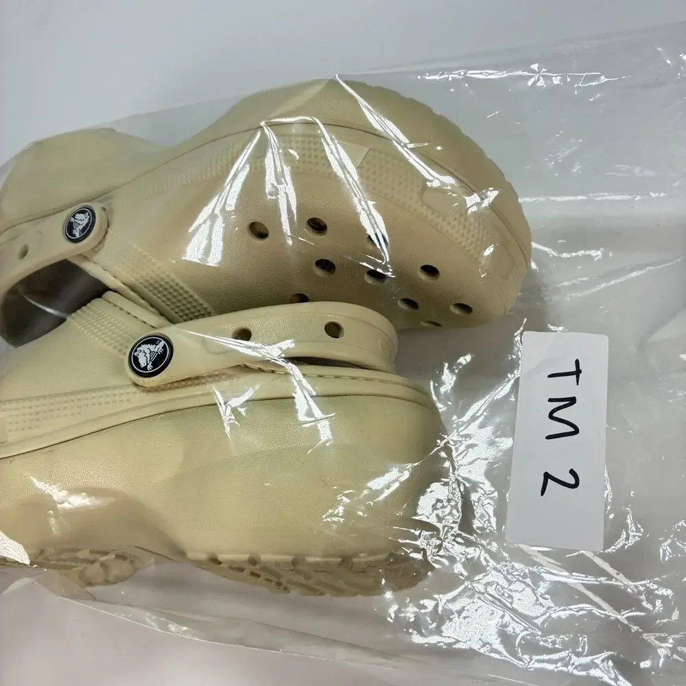 Crocs Classic Lined Clog Bone Comfort Faux Fur Lining Shoes 207938 Womens Size 8